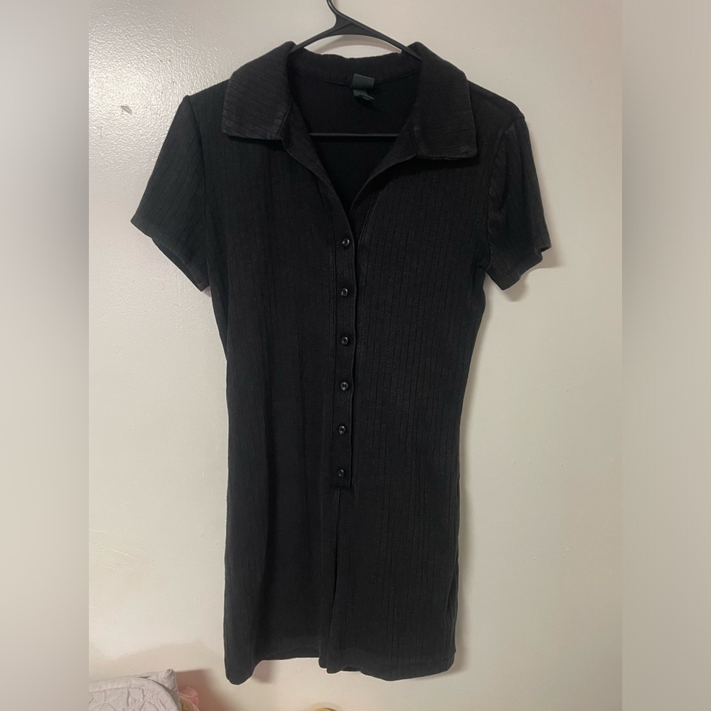 Black Button-Up Romper